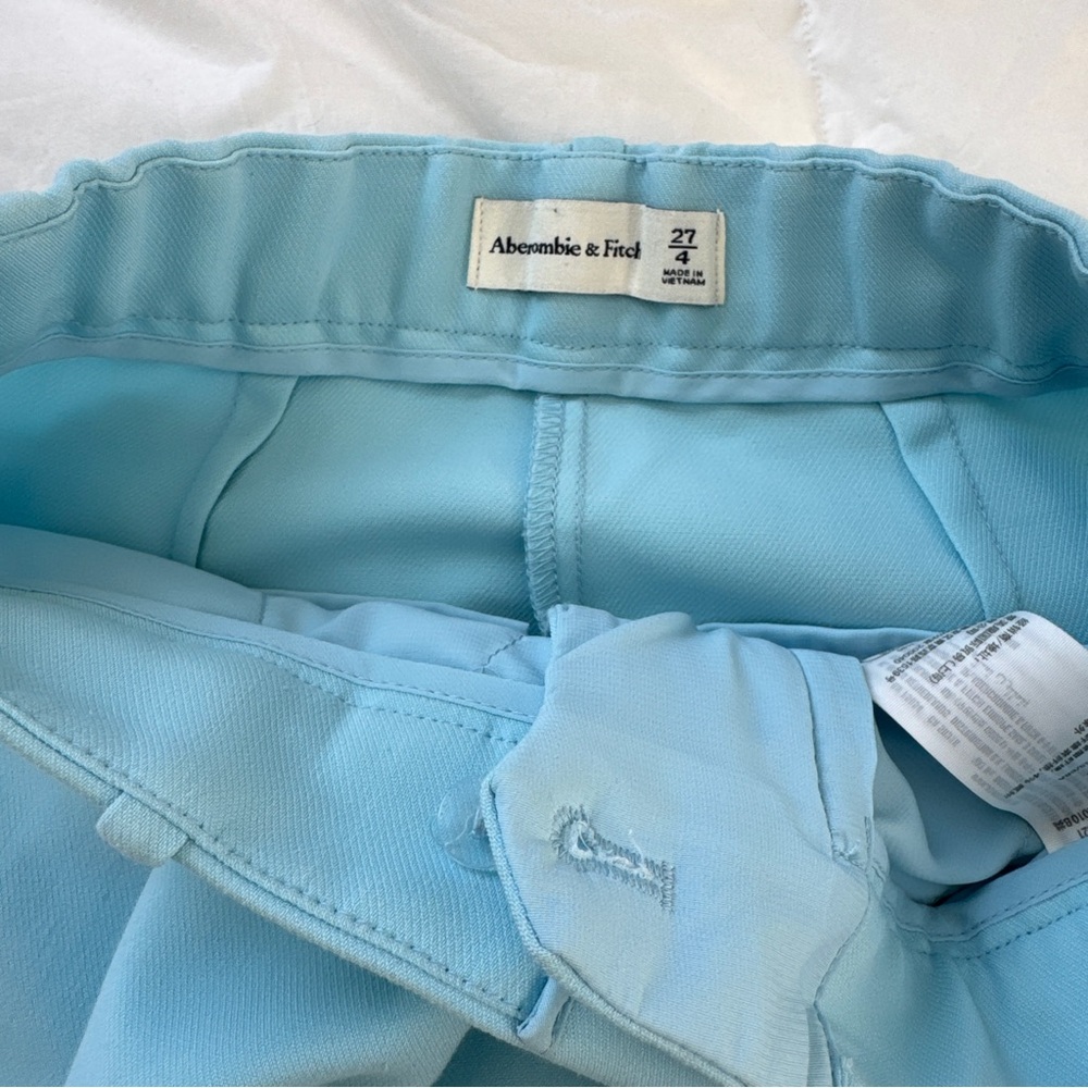 Abercrombie & Fitch Sloan Tailored Wide Leg Pant in Light Blue - Picture 8 of 10